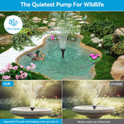 8W 80GPH Floating Solar Water Fountain Pump with 3000mAh Battery