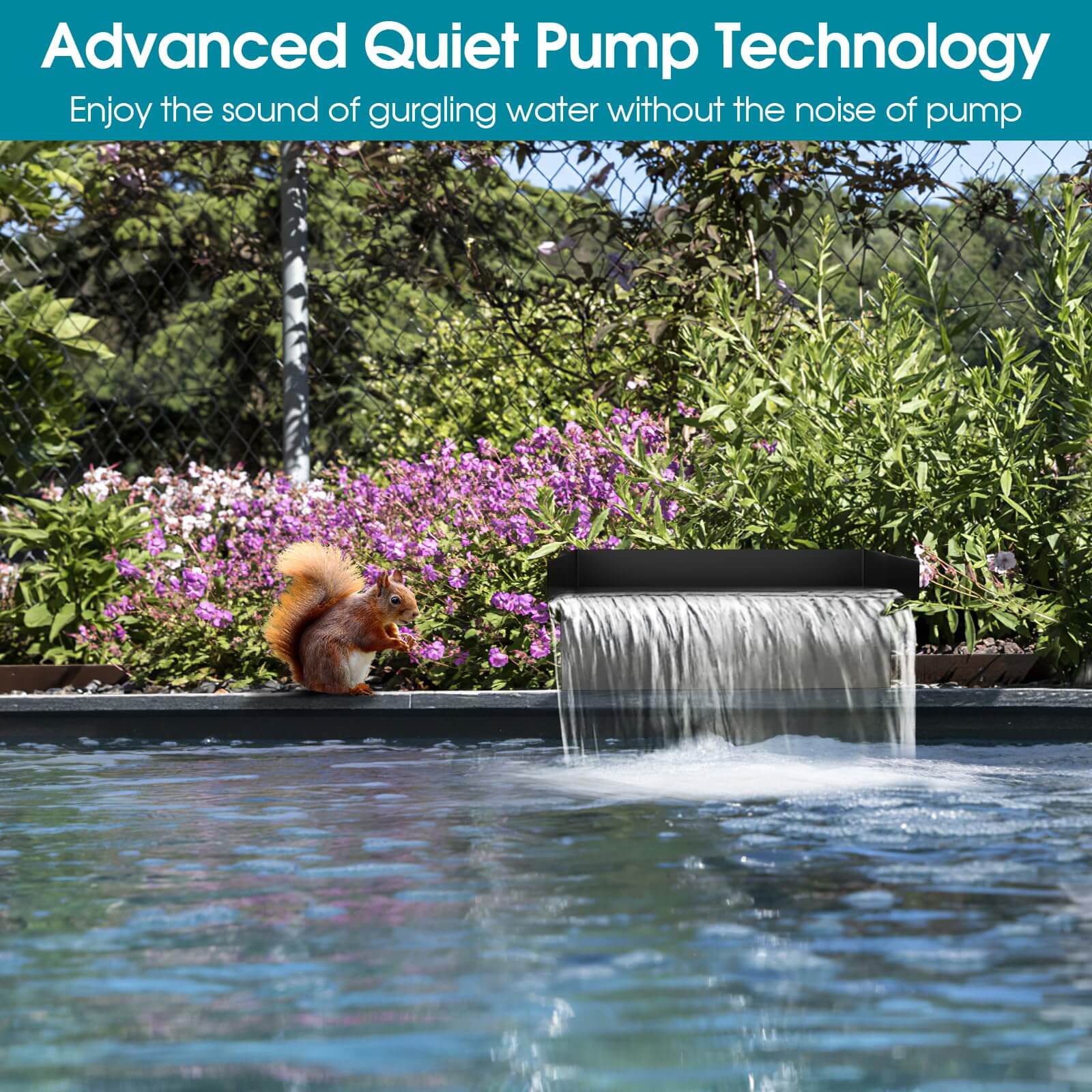 40W 660GPH Electric Waterfall Pump Kit with 8"x4.3" Spillway