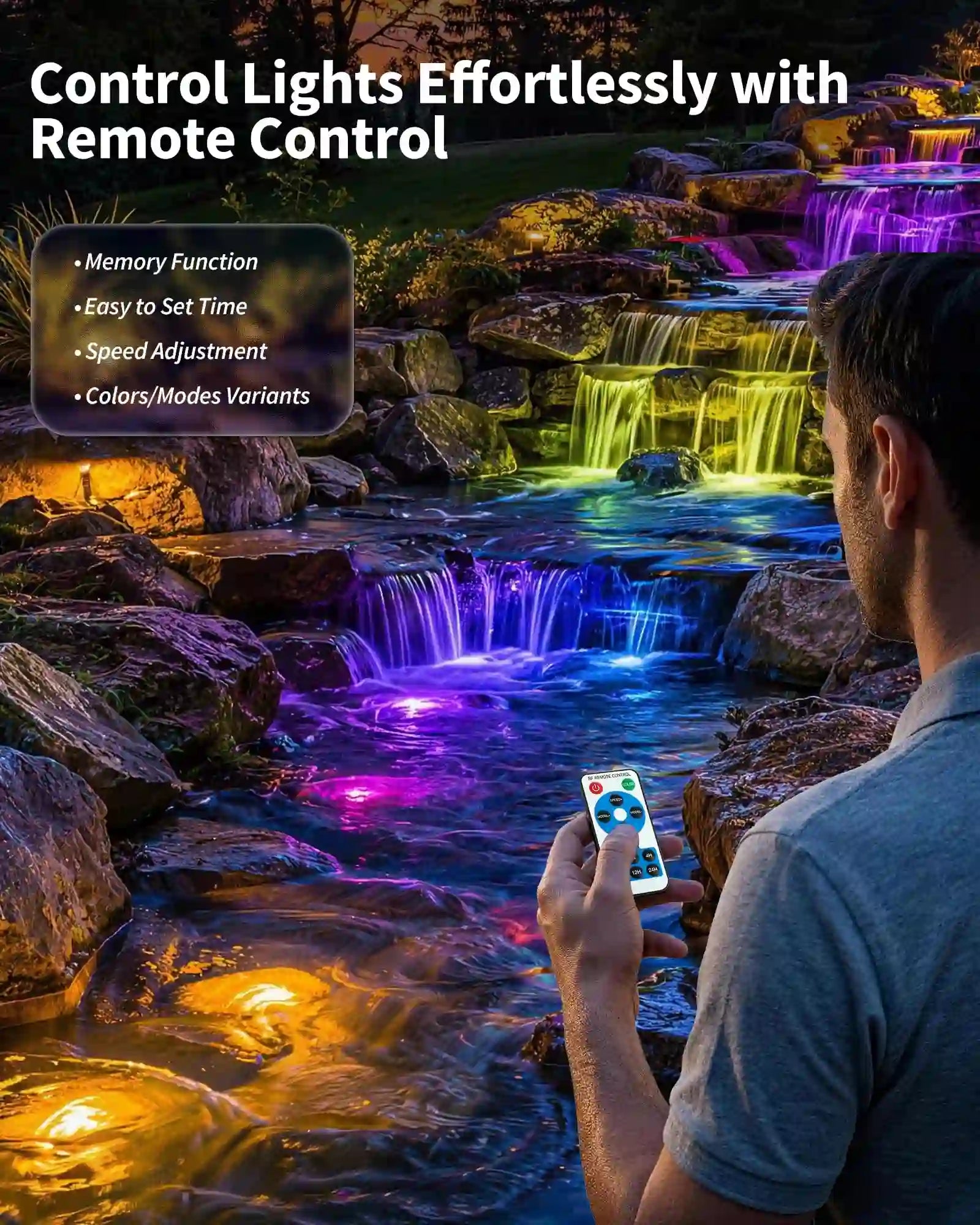 4W Colored Solar Underwater Lights with 3 Heads
