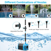 12W 160GPH Solar Water Fountain Pump