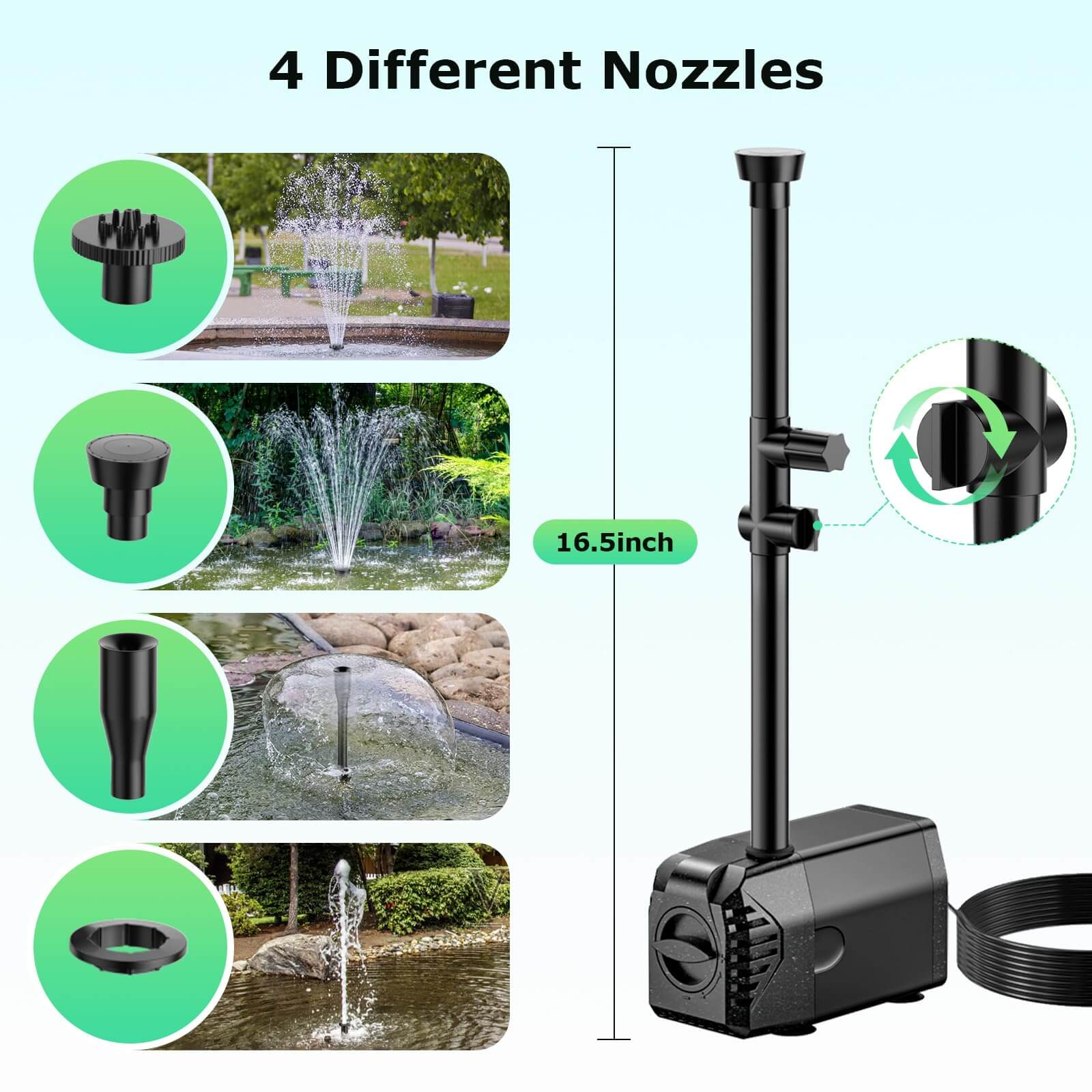 35W 340GPH Solar Water Fountain Pump