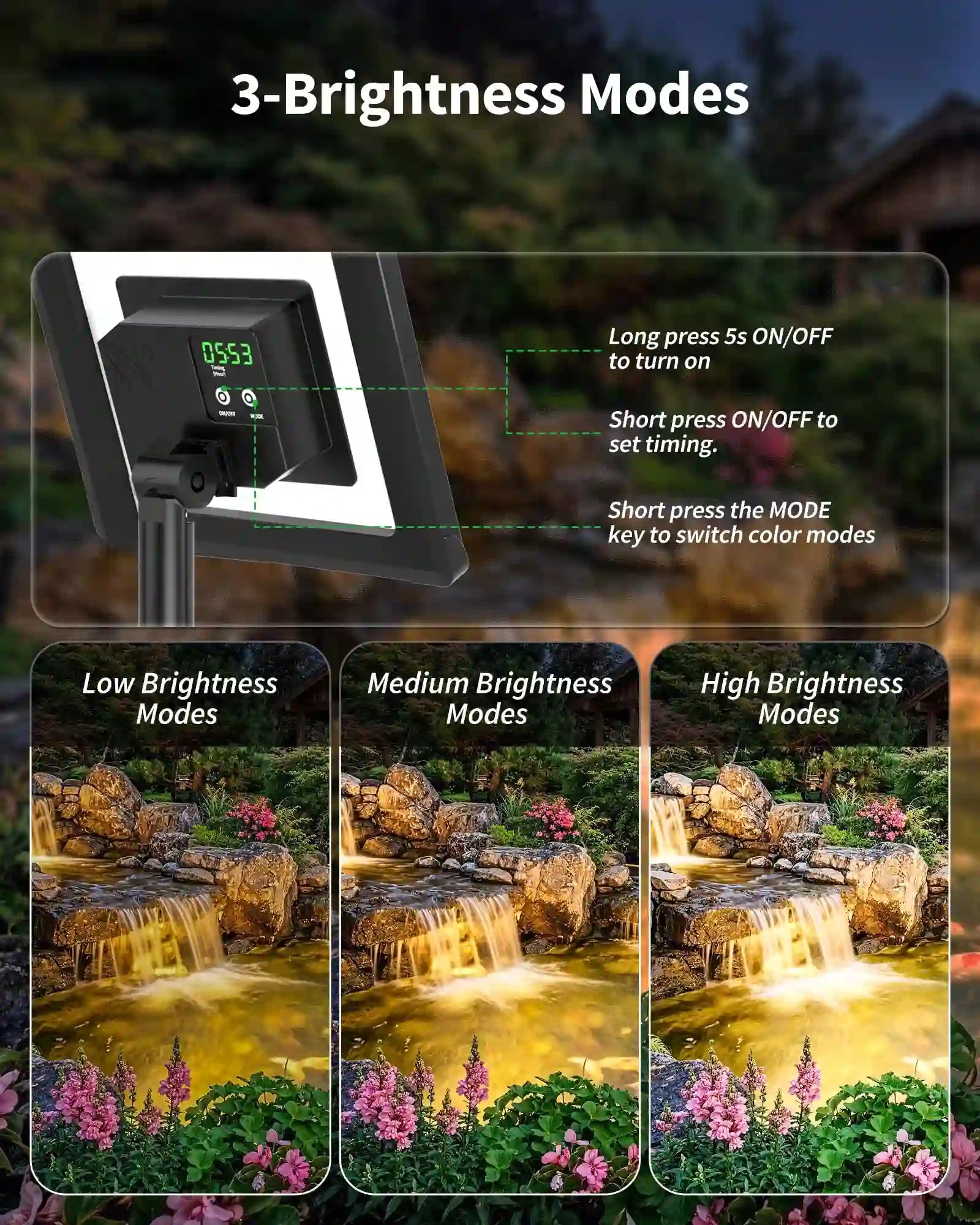 3W  Warmwhite Solar Underwater Lights with 3 Heads