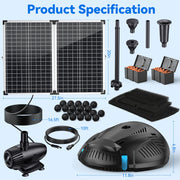 P37030 70W 680GPH Solar Pond Filter & Fountain Kit