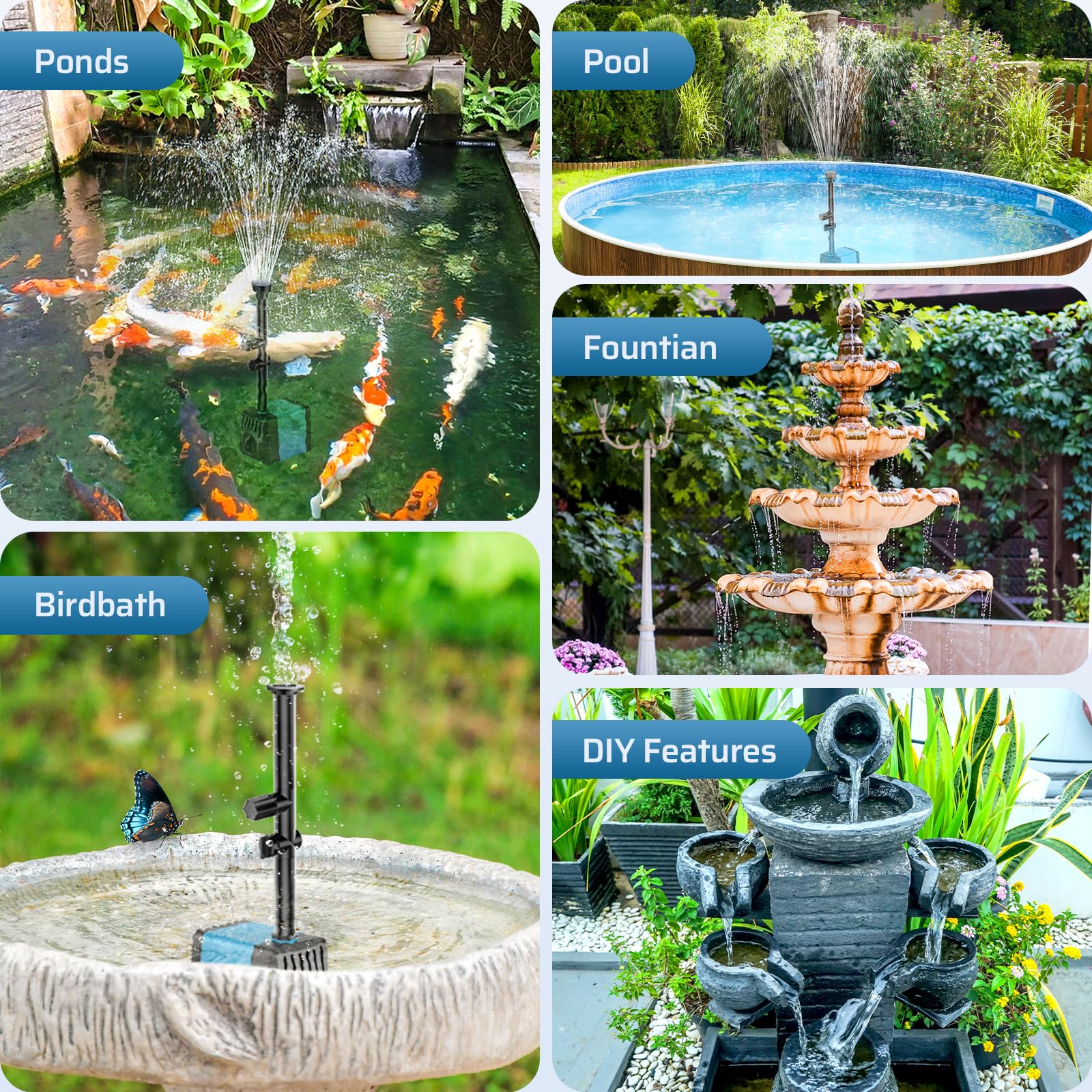 10W 120GPH Solar Water Fountain Pump