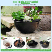Mini Water Garden Pond Kit with Waterfall & LED Lighting