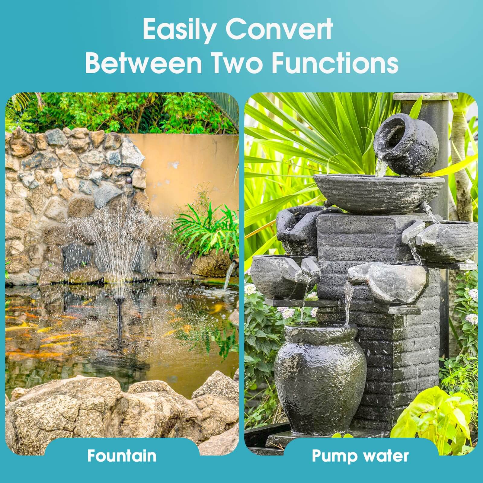 P2326D 40W 660GPH AC Pond Filter Fountain with Light