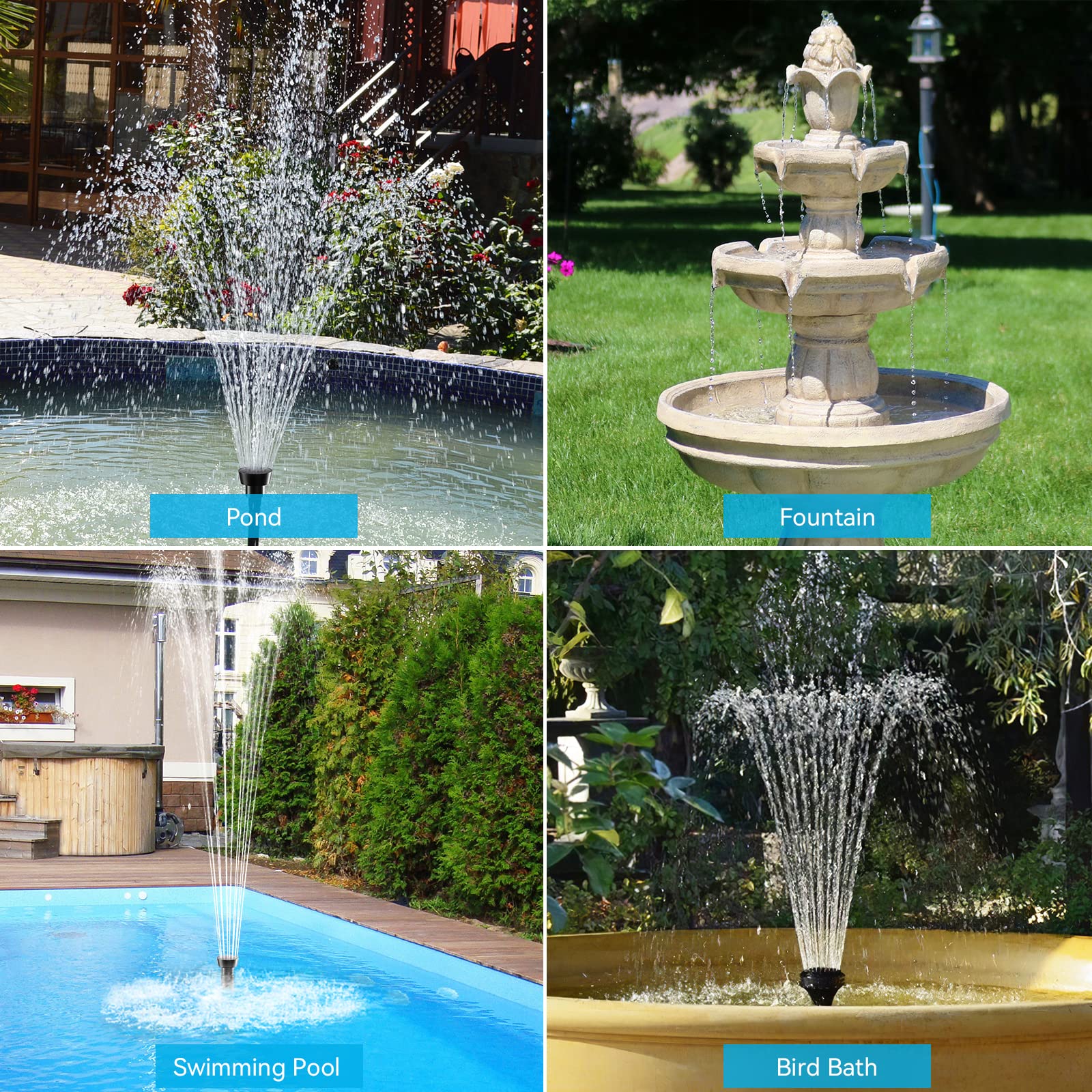 12W 160GPH Solar Water Fountain Pump