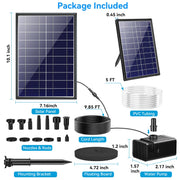 8W 80GPH Floating Solar Water Fountain Pump with 3000mAh Battery