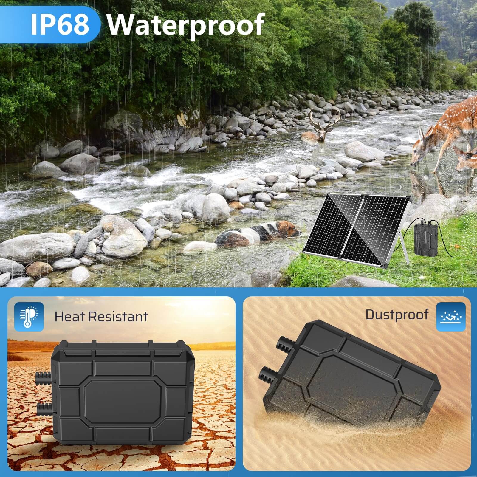 4400mAh Battery Backup for 45W/50W/55W Solar Fountain Pump