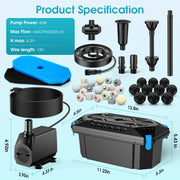 P2326D 40W 660GPH AC Pond Filter & Fountain with Light Kit