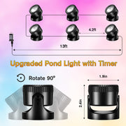 6-Head Warmwhite AC Underwater Pond Lights