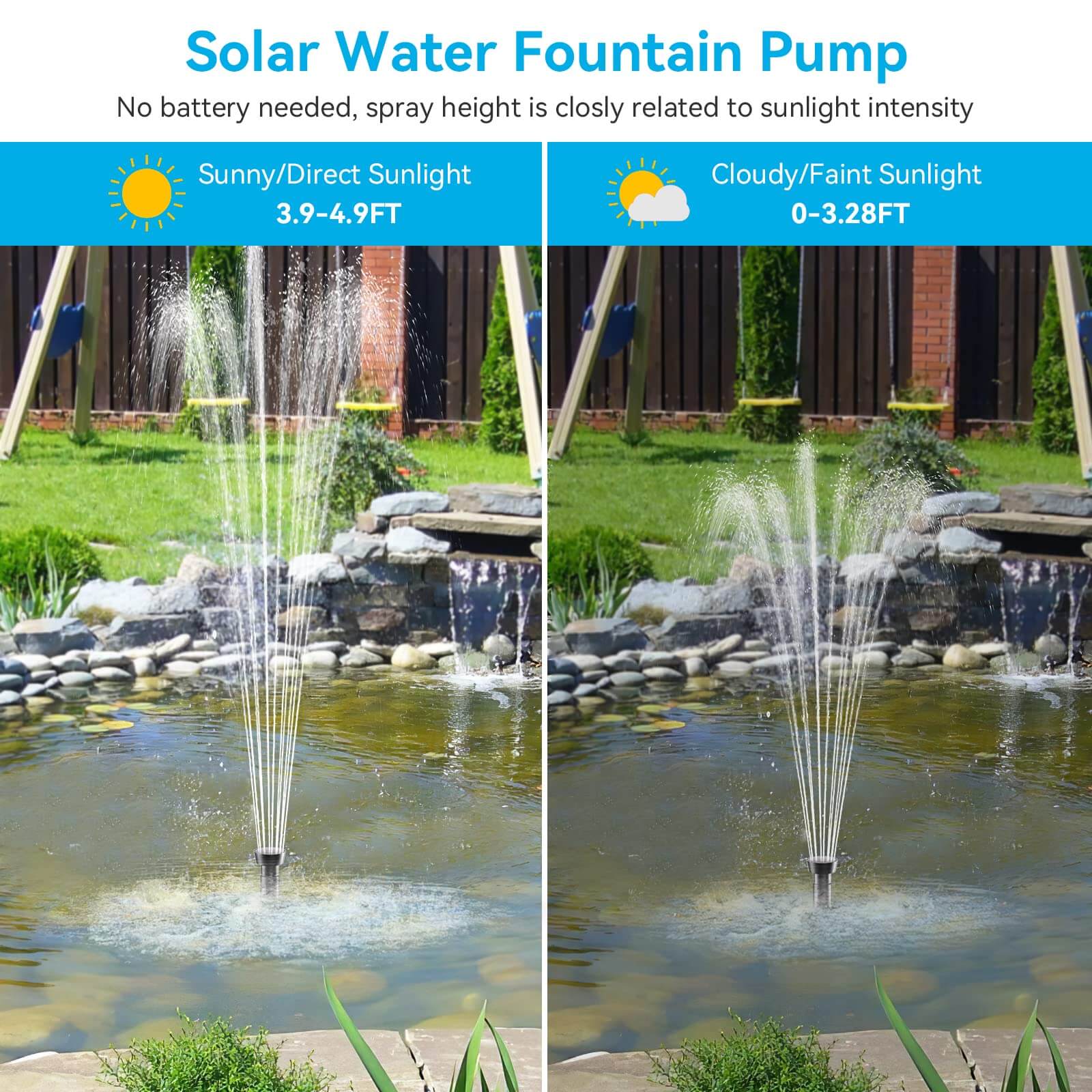 12W 160GPH Solar Water Fountain Pump