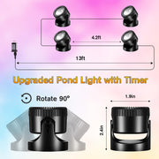 4-Head Warmwhite AC Underwater Pond Lights