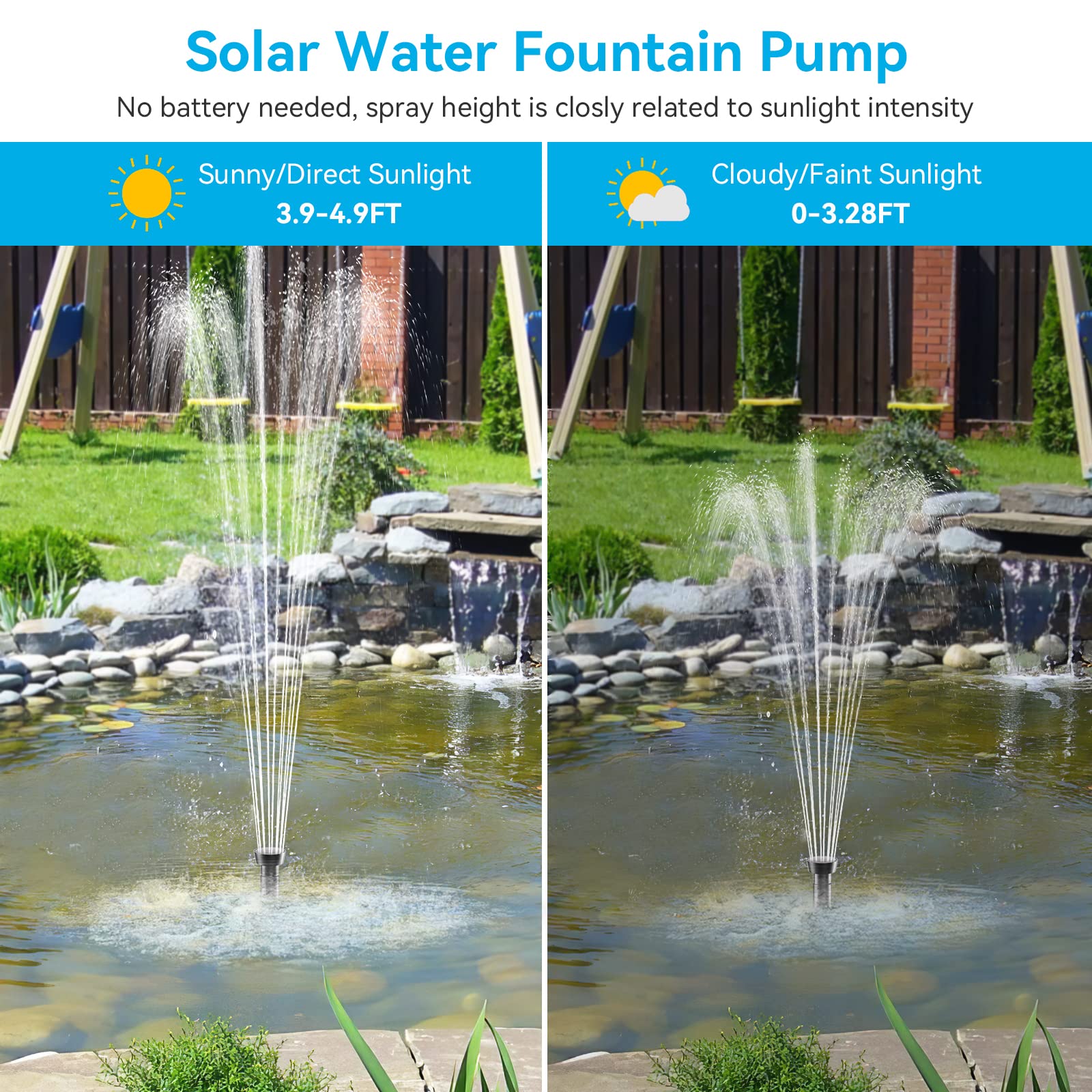12W 160GPH Solar Water Fountain Pump