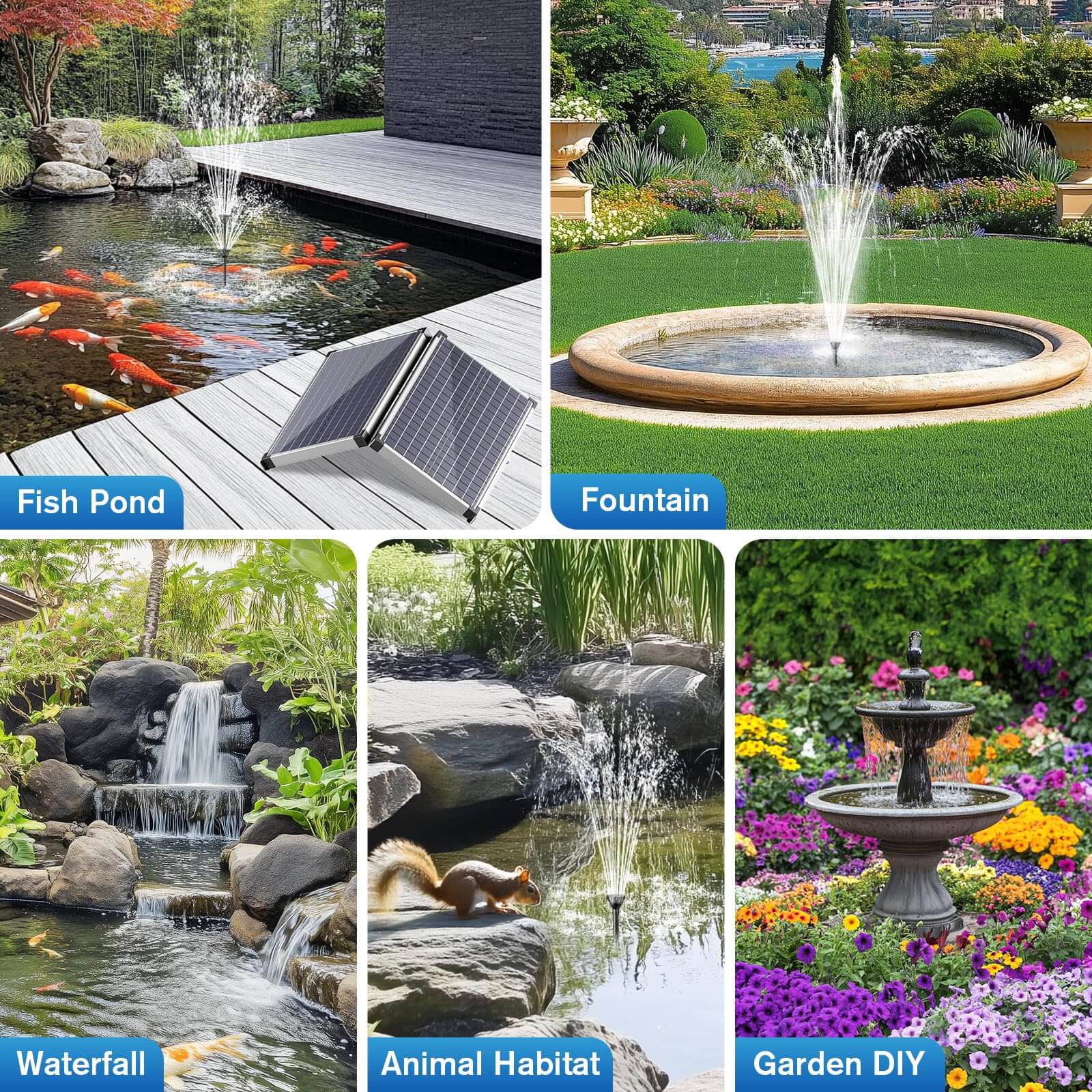 55W 580GPH Solar Water Fountain Pump