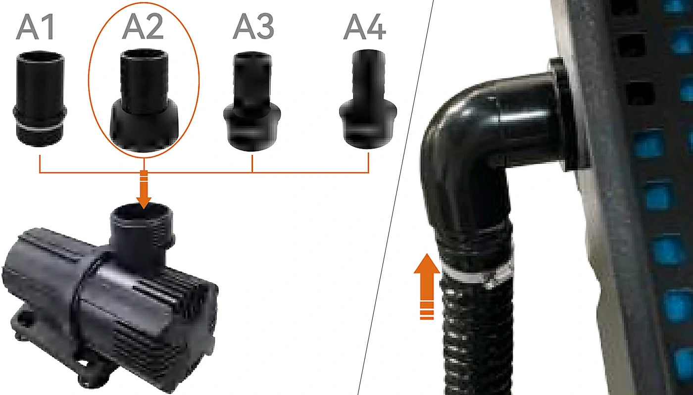 install solar power waterfall pump outlet
