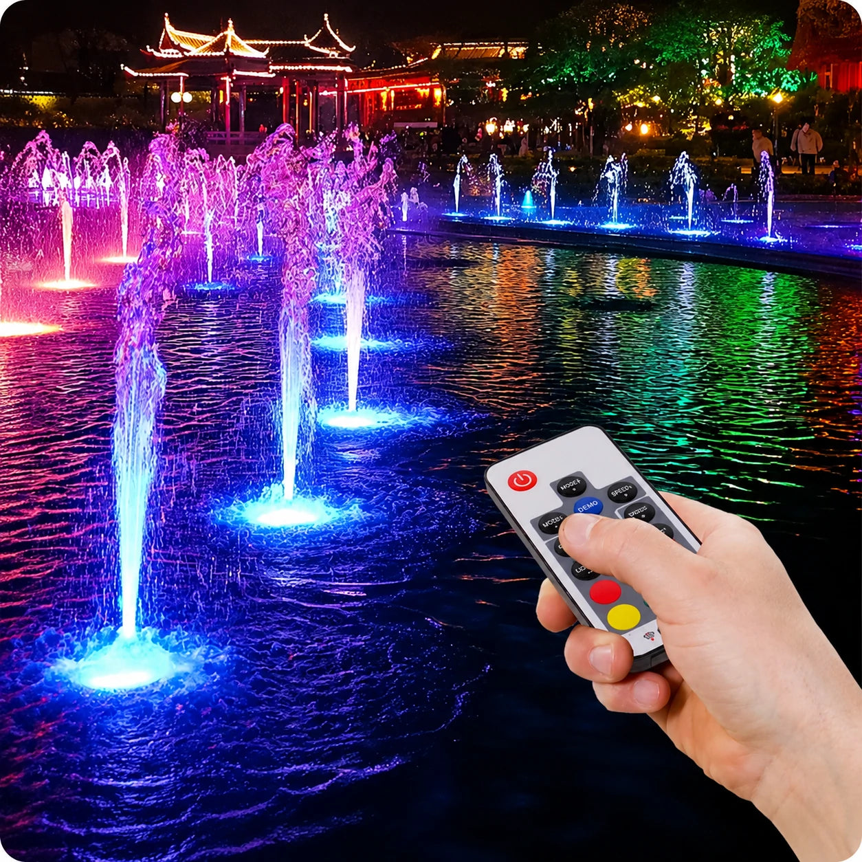 koi pond lights remote