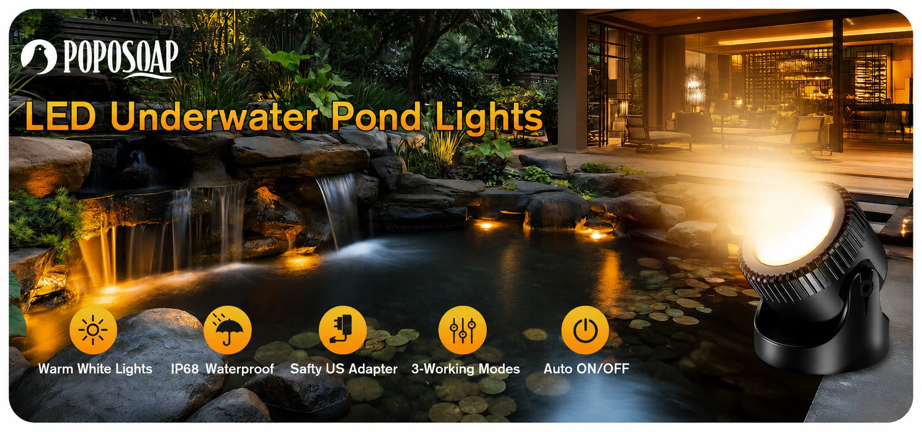 led pond lights patio