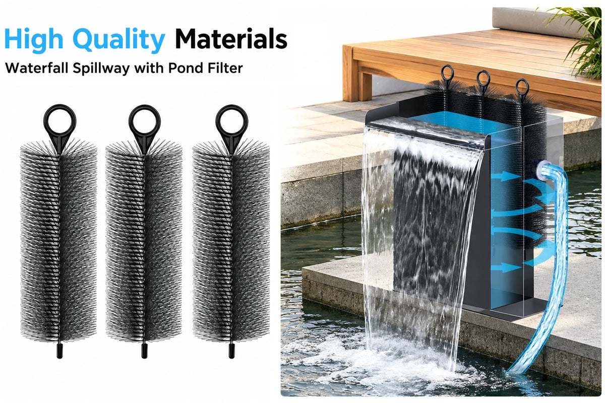 outdoor solar waterfalls filtration