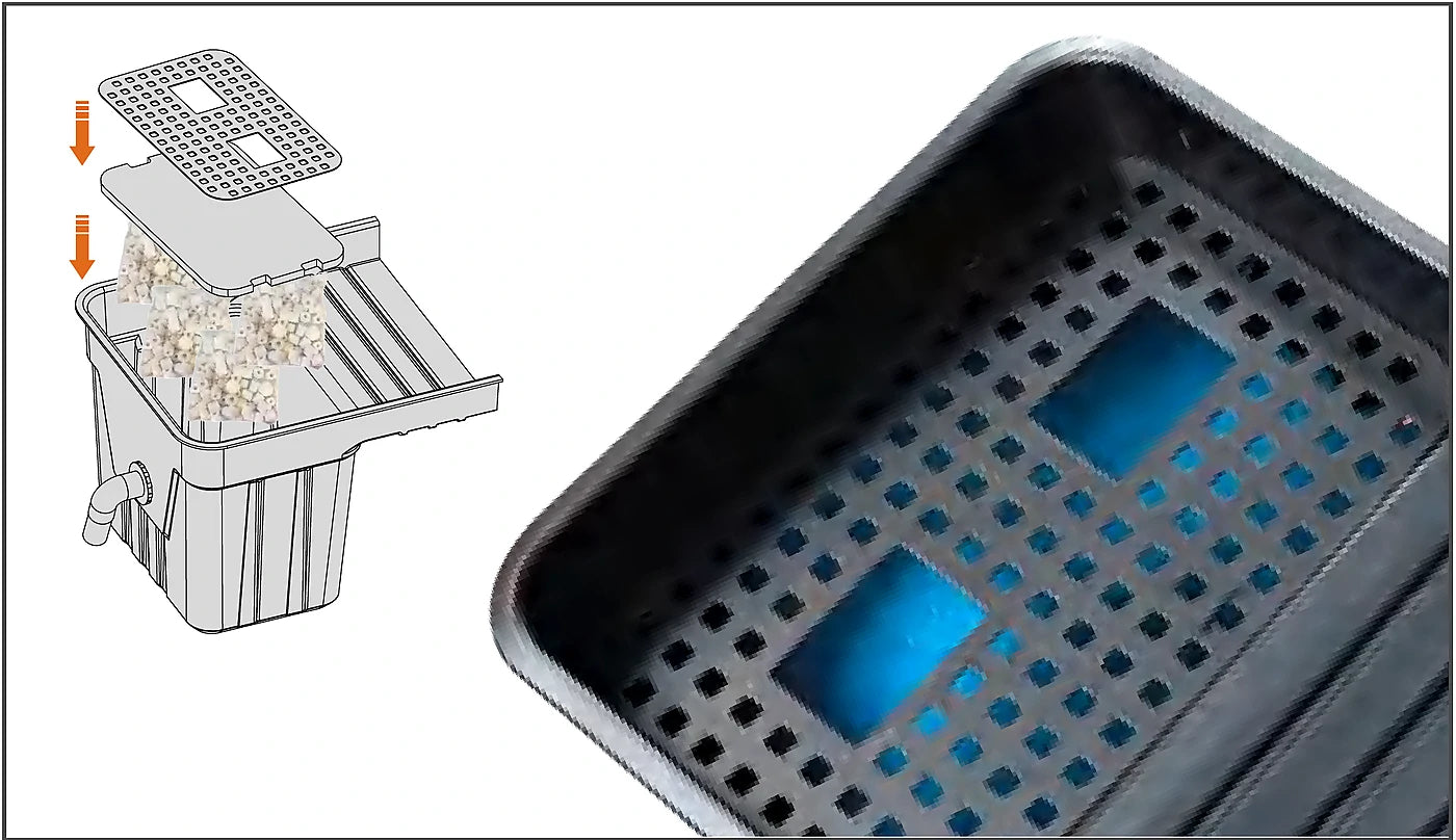 place solar power waterfall pump media and cover