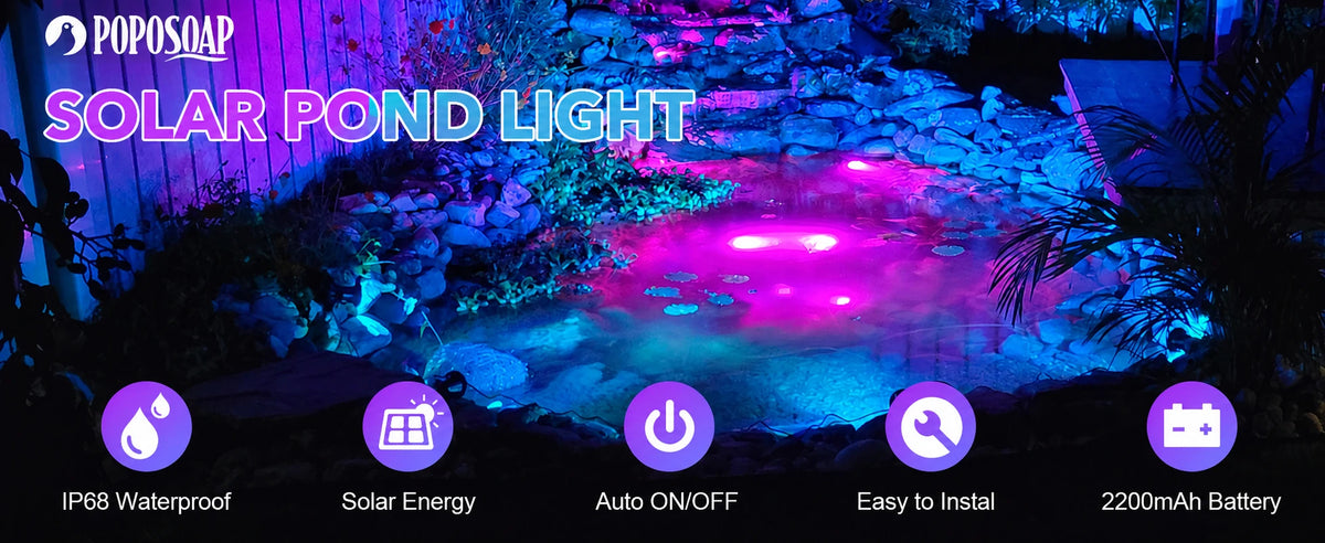pond lights underwater solar