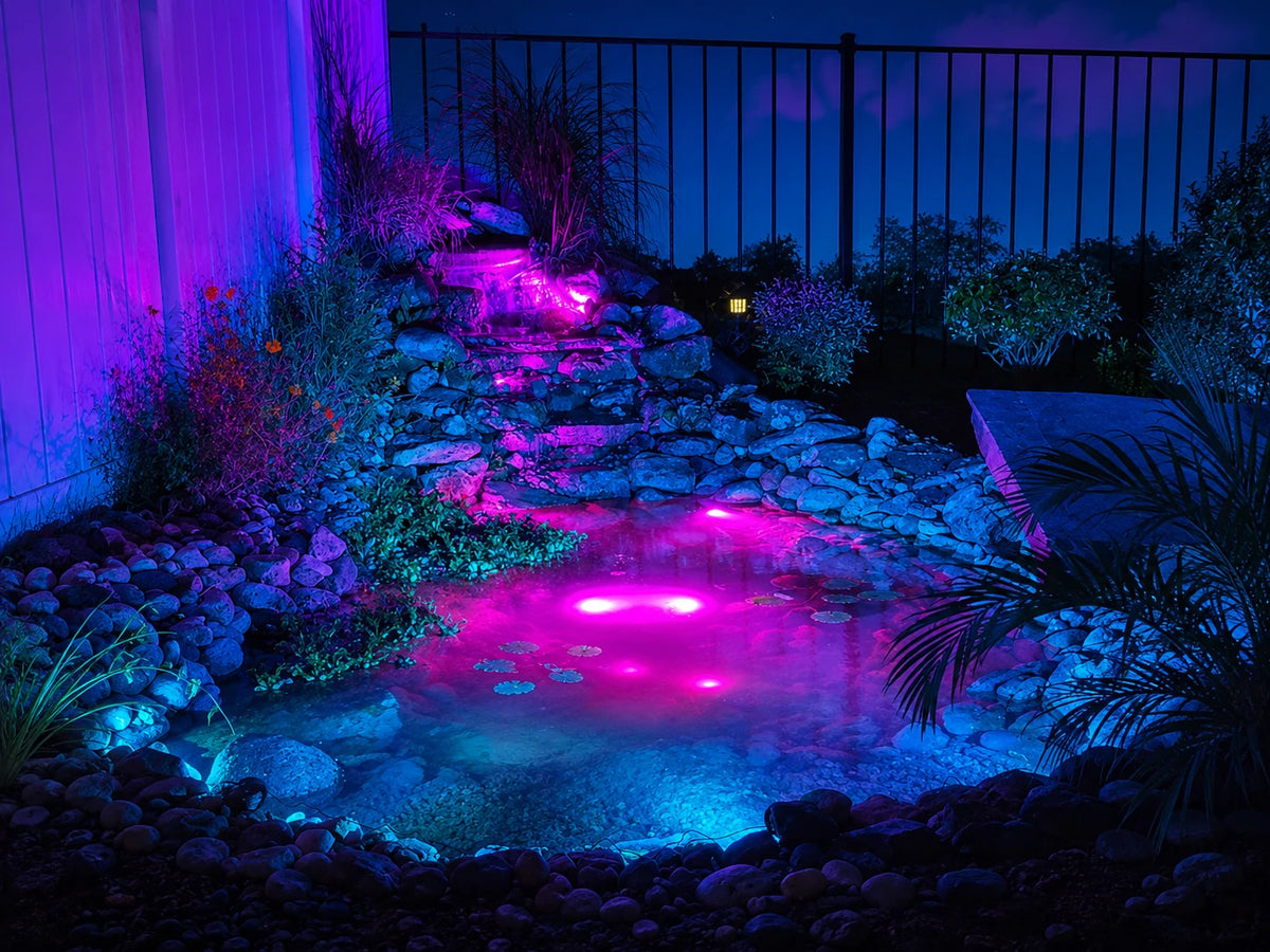pond lights underwater solar pond
