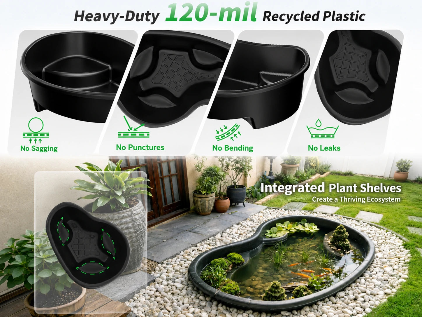 pond preformed heavy-duty plastic