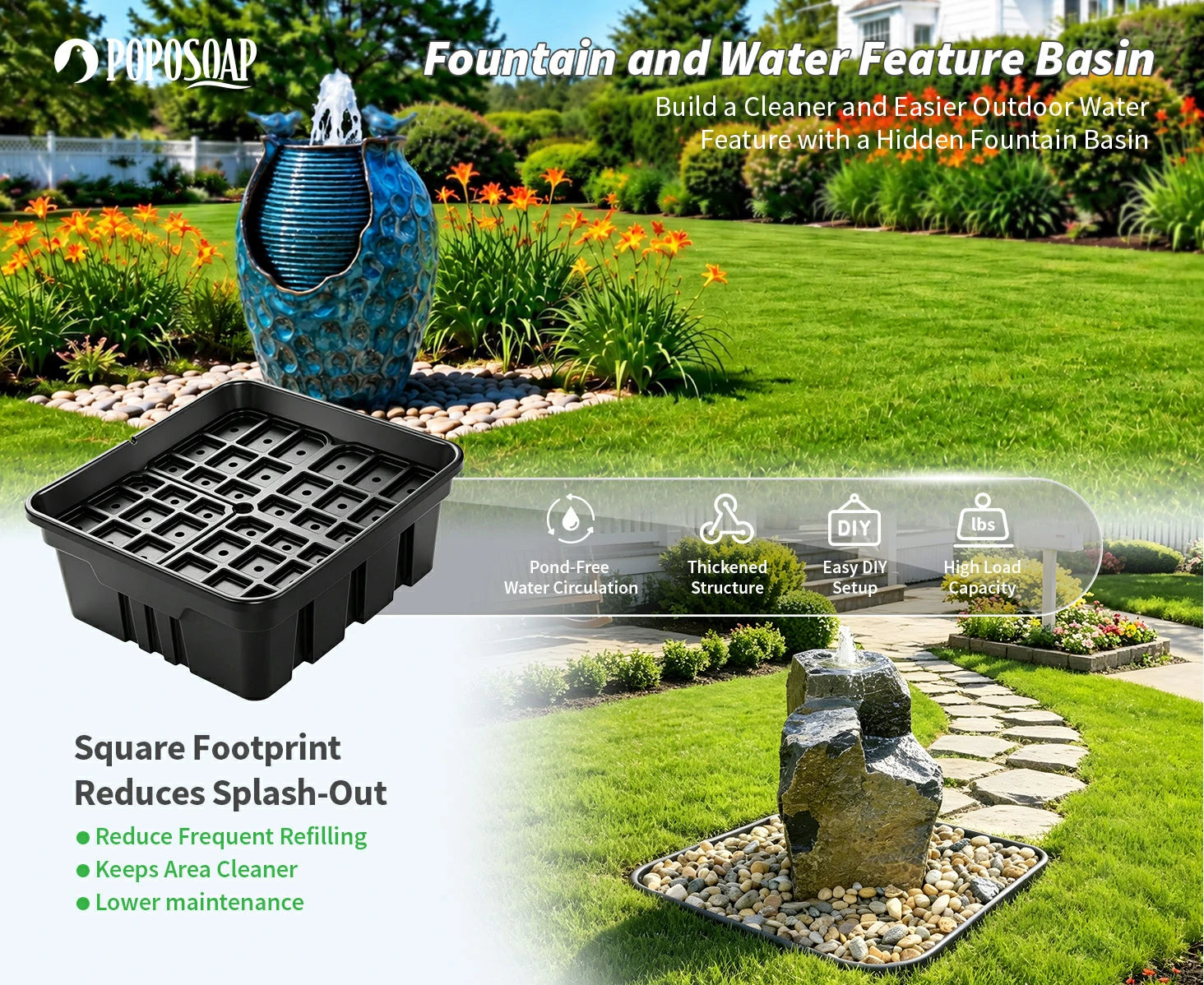 25 Gallon Fountain and Water Feature Basin