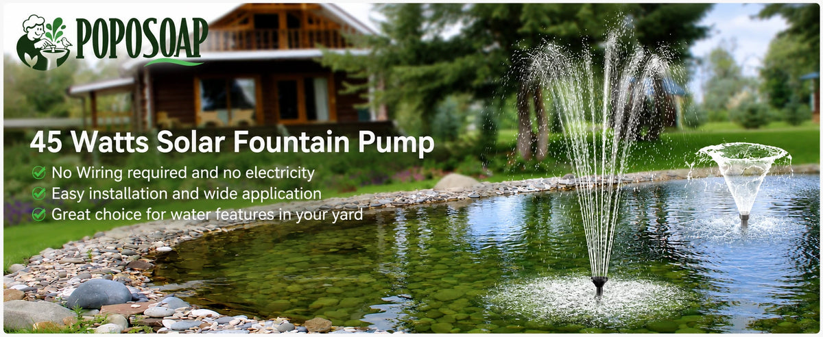 poposoap water fountain solar pump