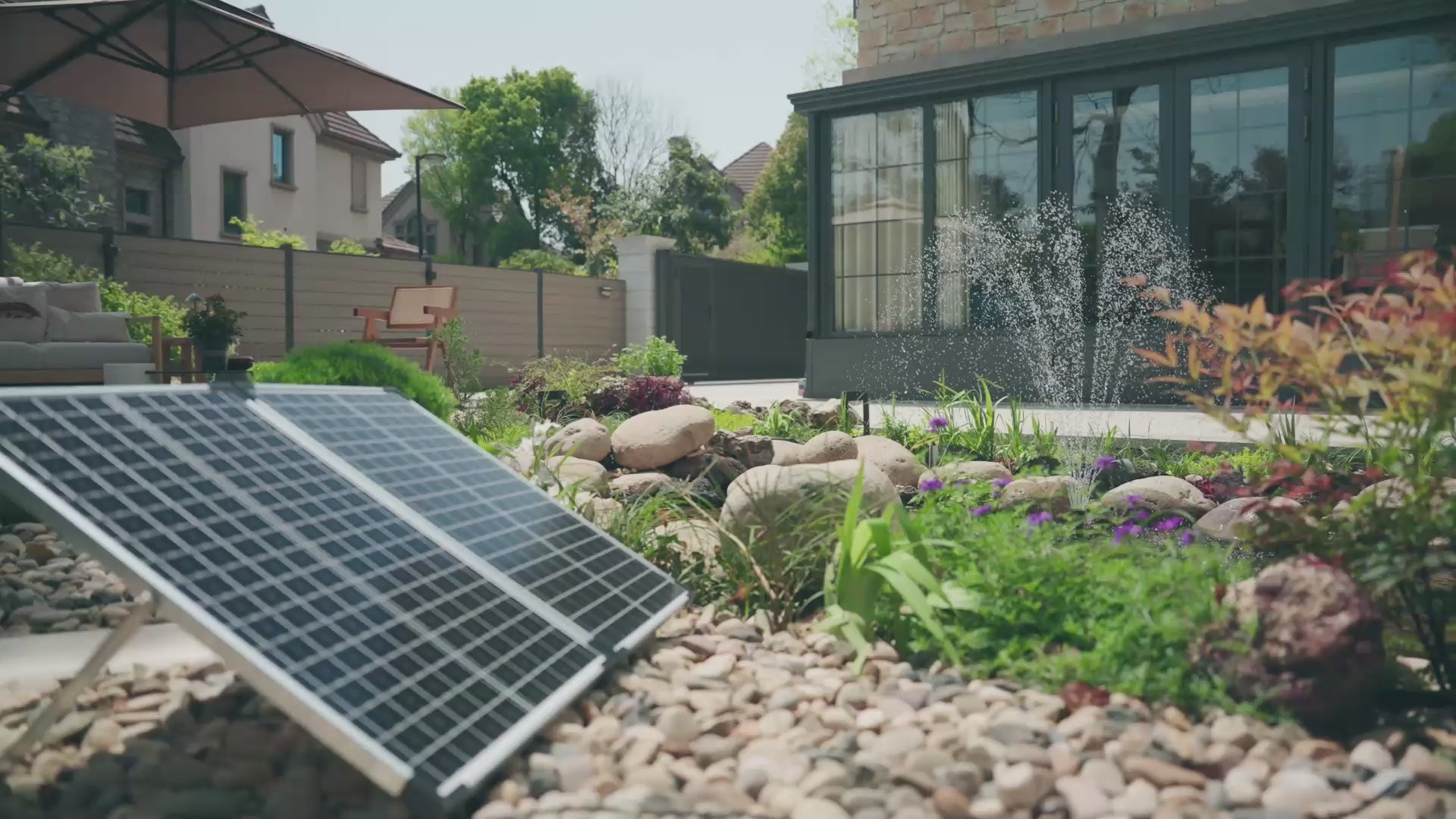 P37039 70W 680GPH Solar Pond Filter Fountain