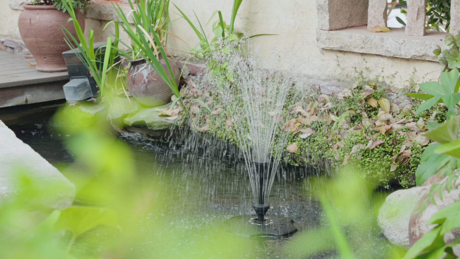 45W 660GPH Floating Fountain with LED Light