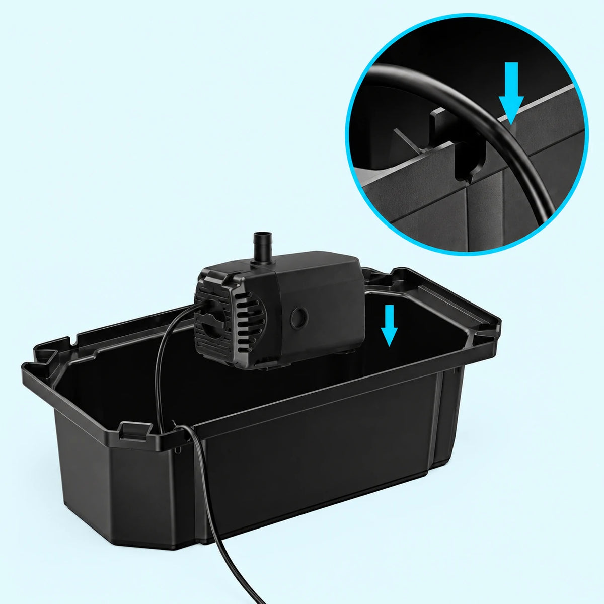 put solar panel pond pump and filter in box