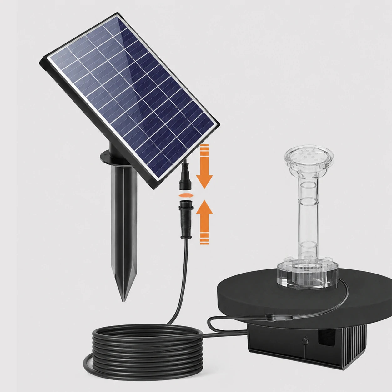 small pond fountains solar connect the panel