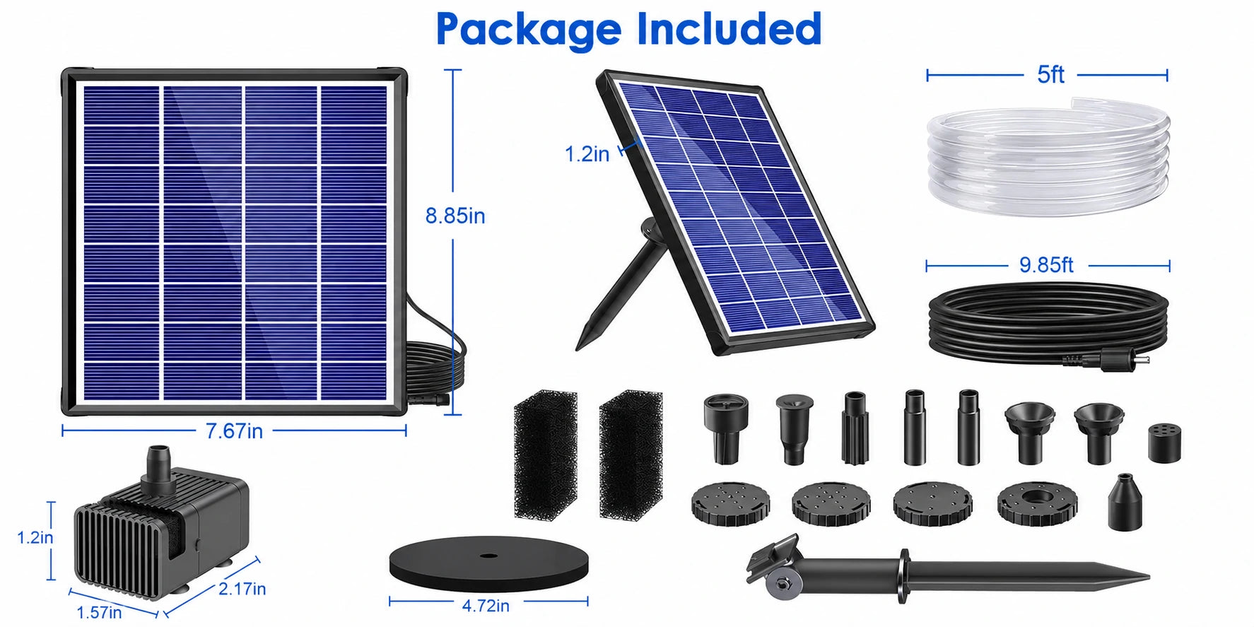 small solar fountain pump package