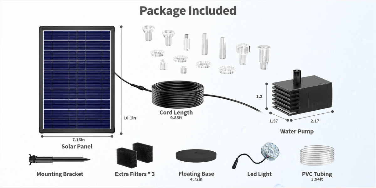 small solar fountains package
