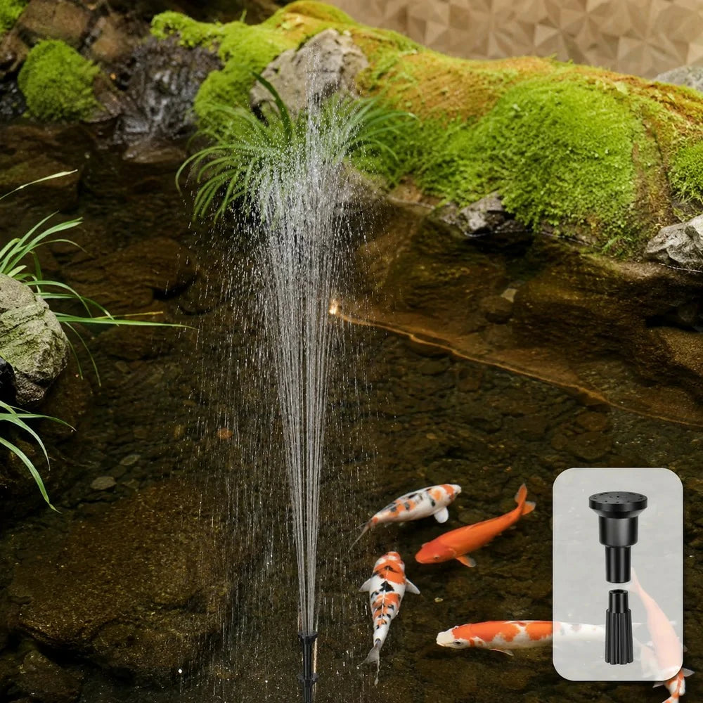 small solar pond pump and filter spray style