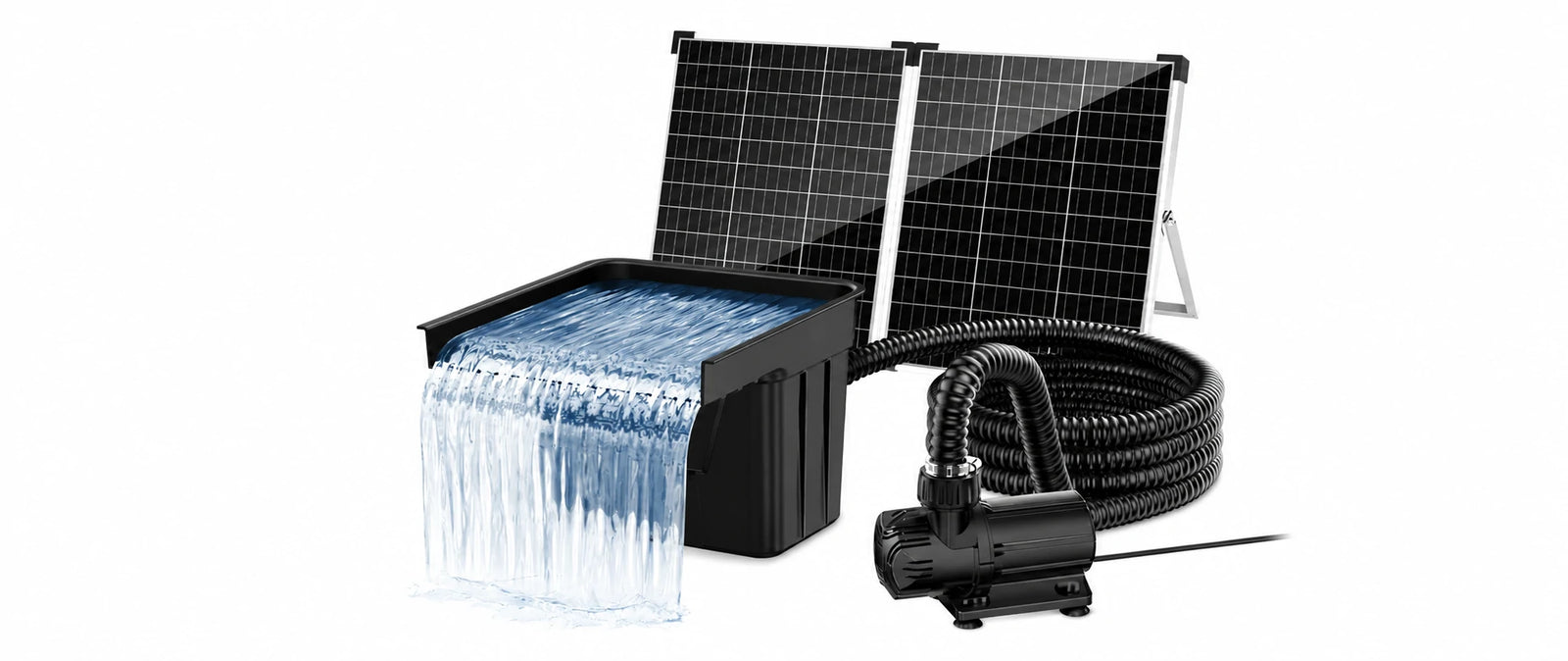 solar garden waterfall all in one