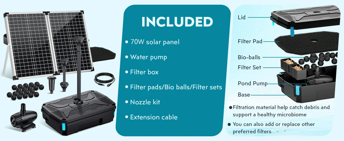 solar koi pond filter package