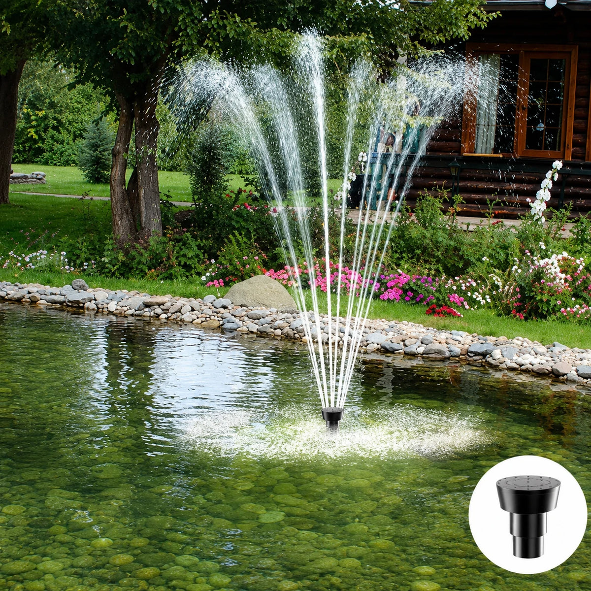 solar outdoor fountain pump head