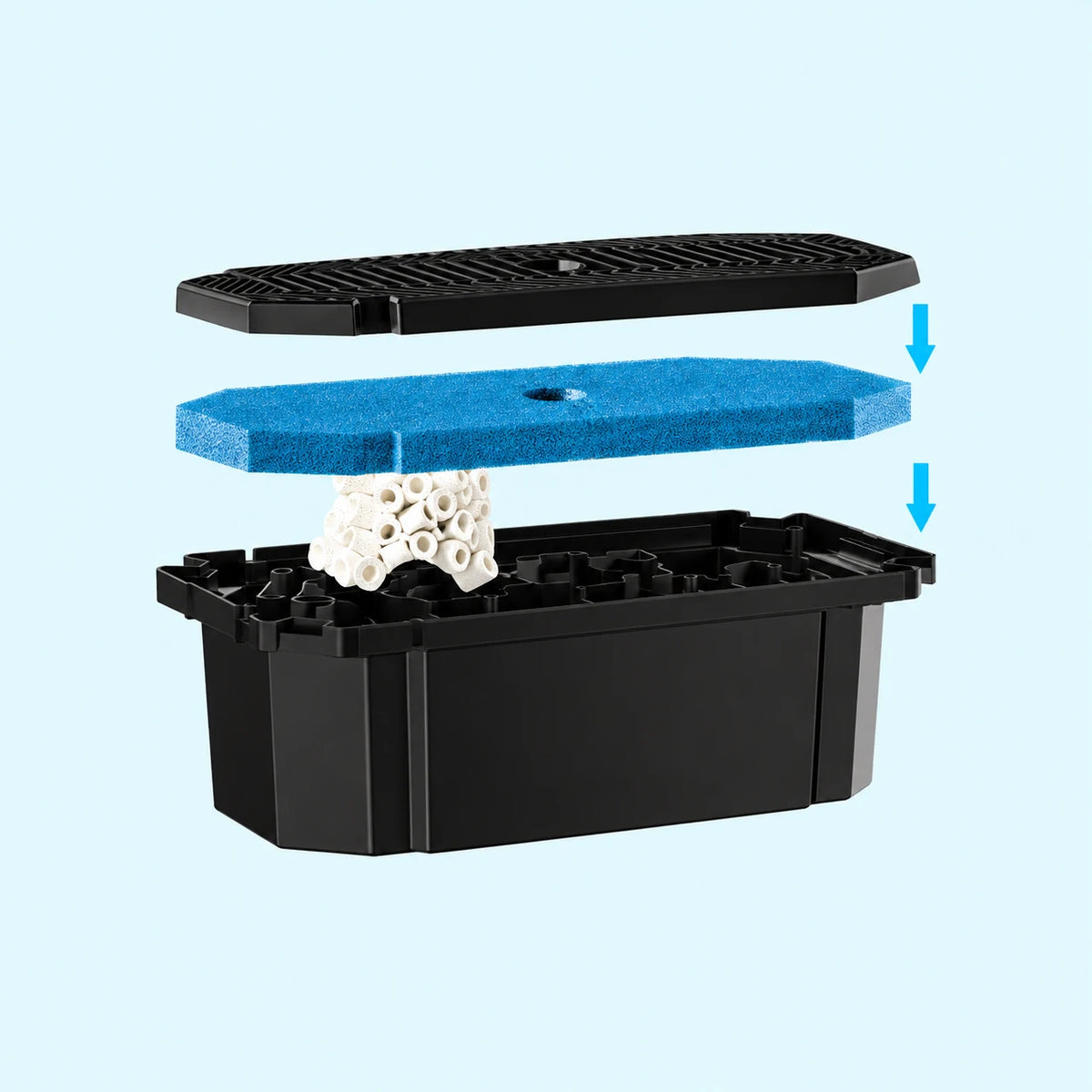 solar panel pond pump and filter material