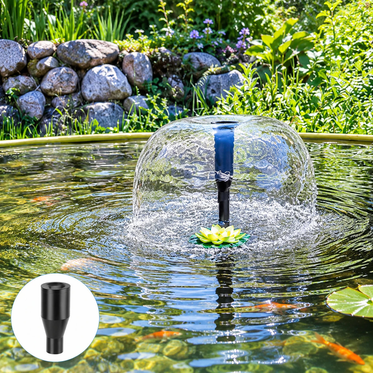 solar pond filter and pump spray style