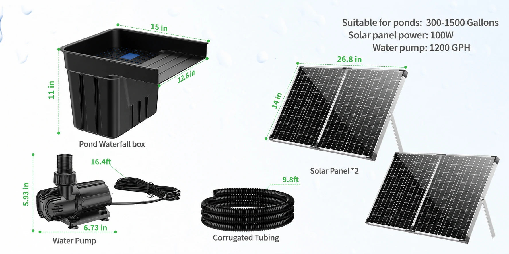 solar power waterfall pump feature pc