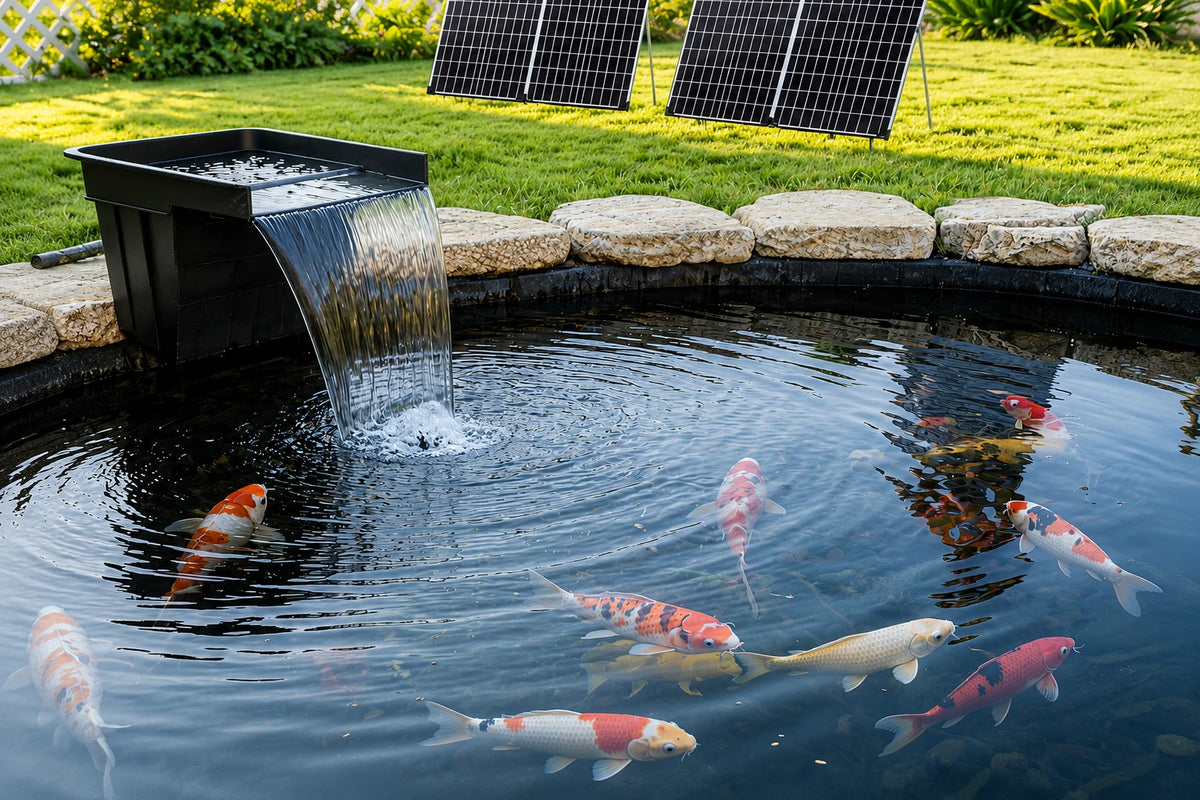 solar power waterfall pump freestanding installation methods