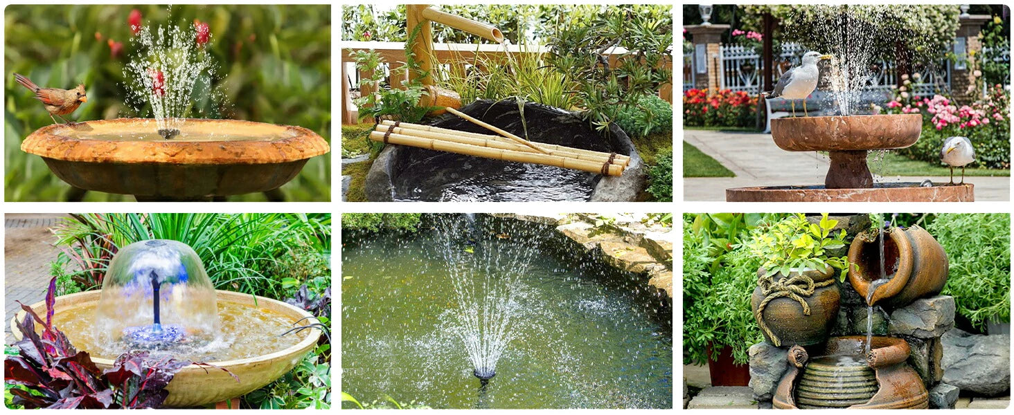 solar powered fountain pump for bird bath scenarios
