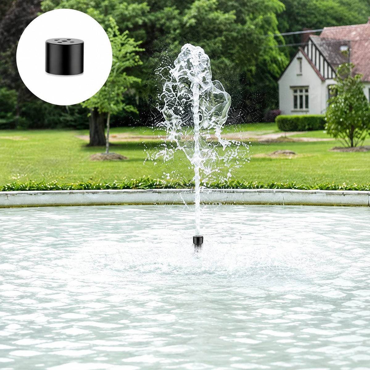 solar powered fountain pump for pond head style