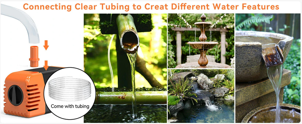 solar powered pump for water fountain tubing