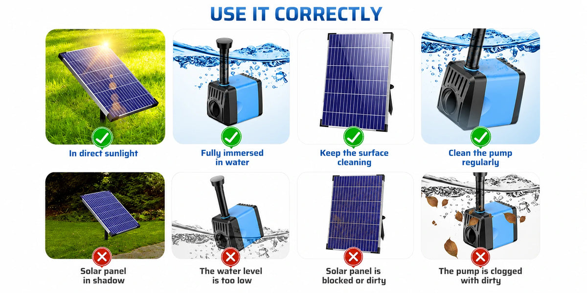 solar powered water pump for small fountain use