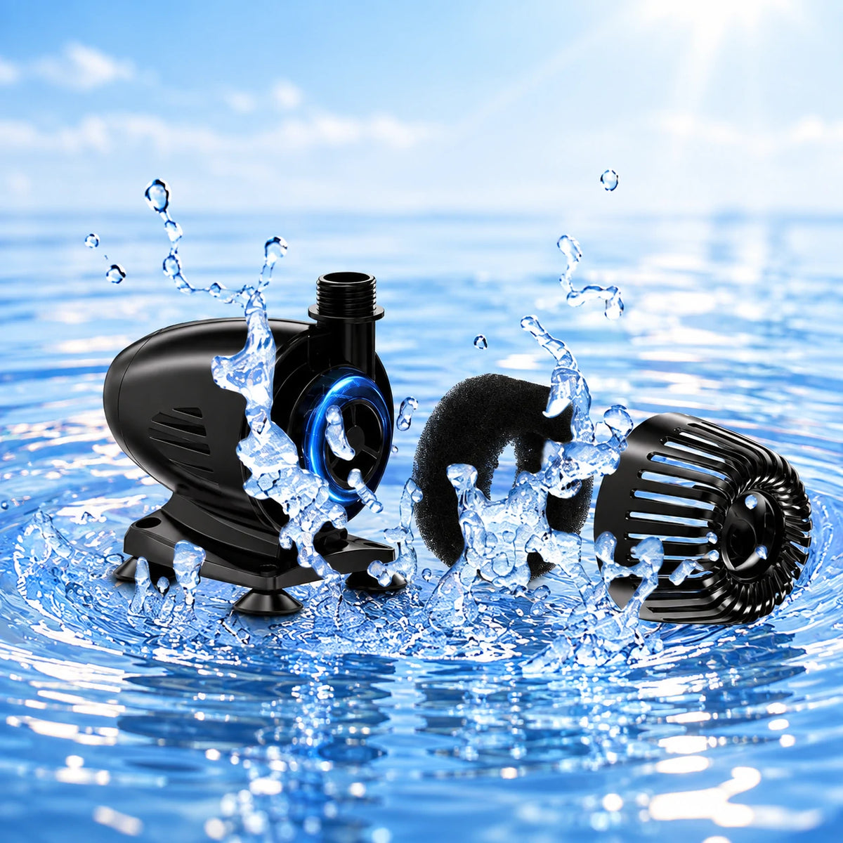 solar powered waterfall pump
