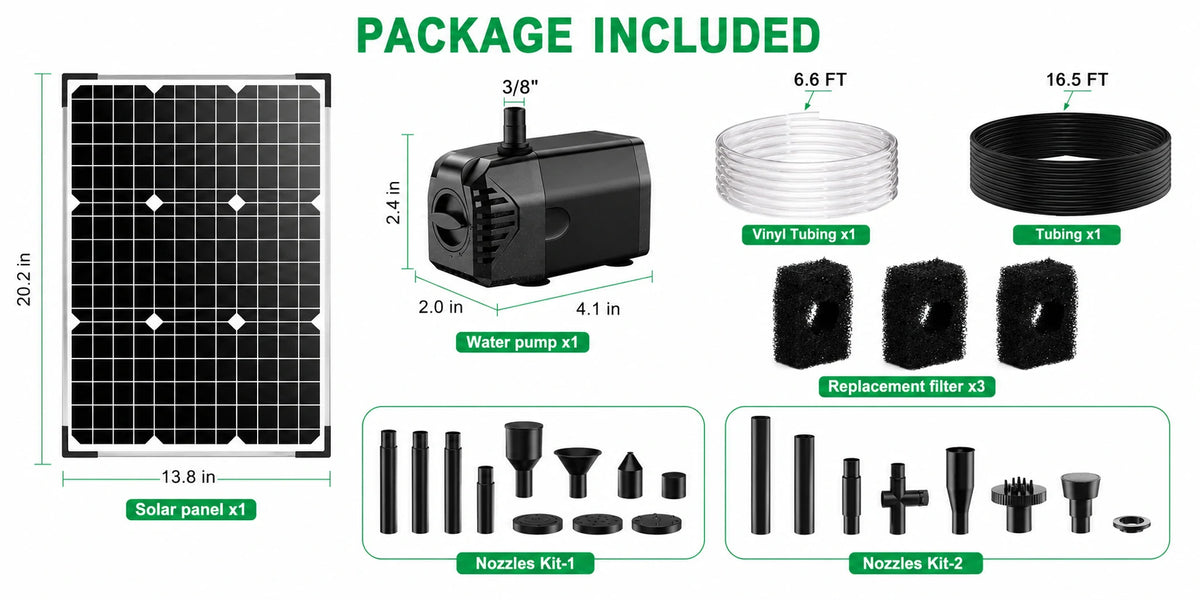 solar pump for a fountain package