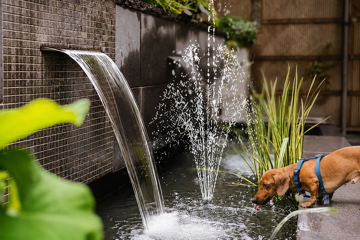 floating fountain lights short spray head